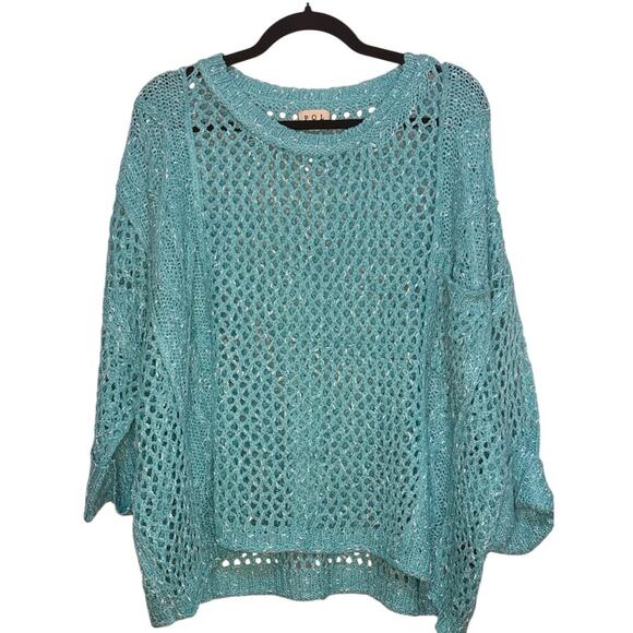 POL Oversized Teal Sweater- NWOT, Size Small - Picture 2 of 8